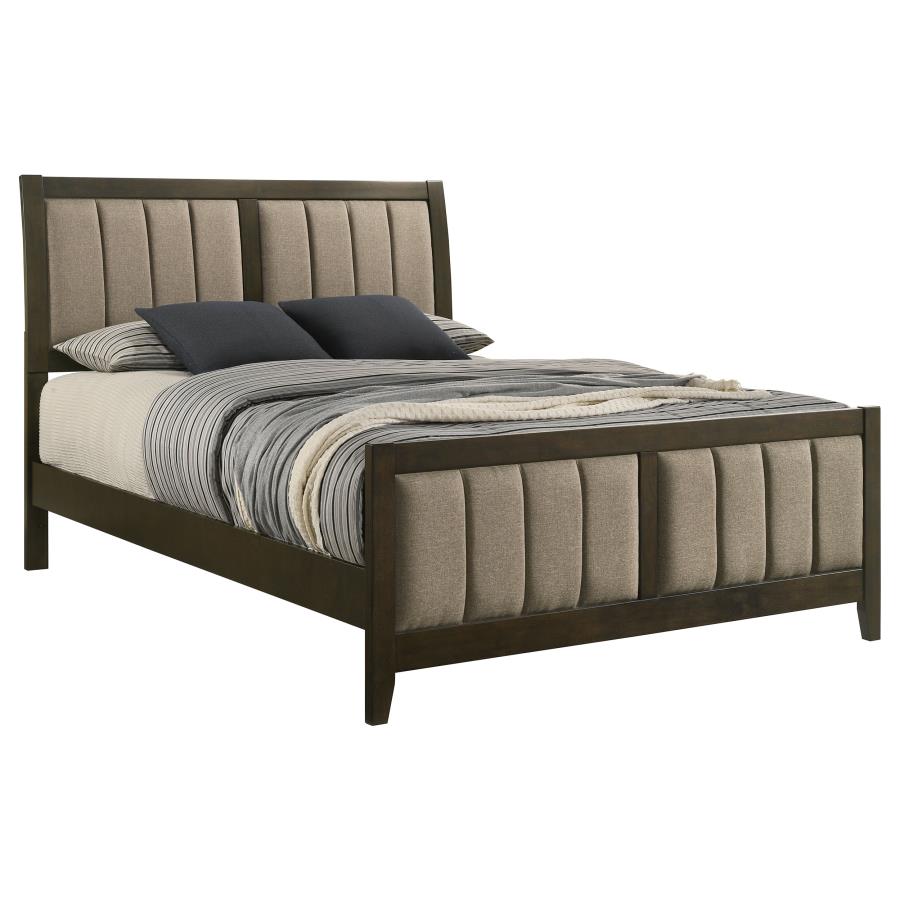 Wilkes 51-inch Upholstered Queen Bed Dark Cocoa-3