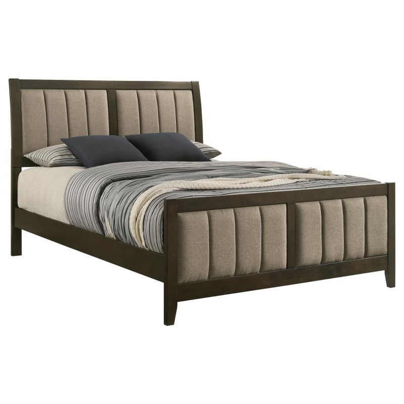 Wilkes 51-inch Upholstered Queen Bed Dark Cocoa-zoom-