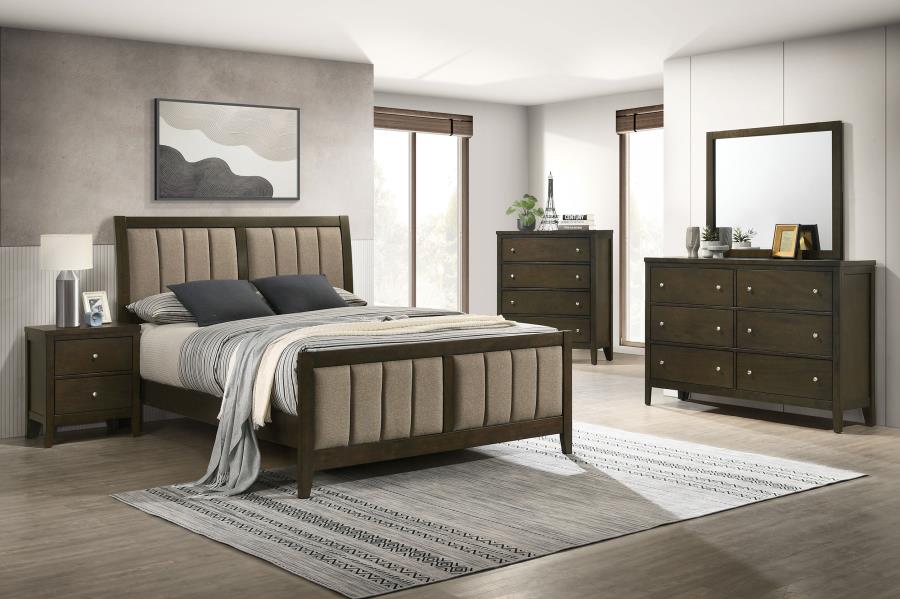 Wilkes 51-inch Upholstered Queen Bed Dark Cocoa-zoom-10