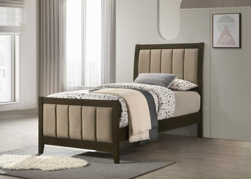 Wilkes 51-inch Upholstered Twin Bed Dark Cocoa-zoom-