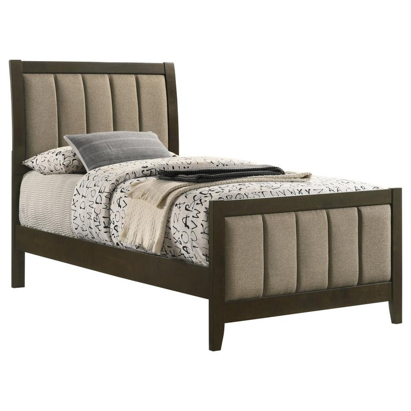 Wilkes 51-inch Upholstered Twin Bed Dark Cocoa-zoom-