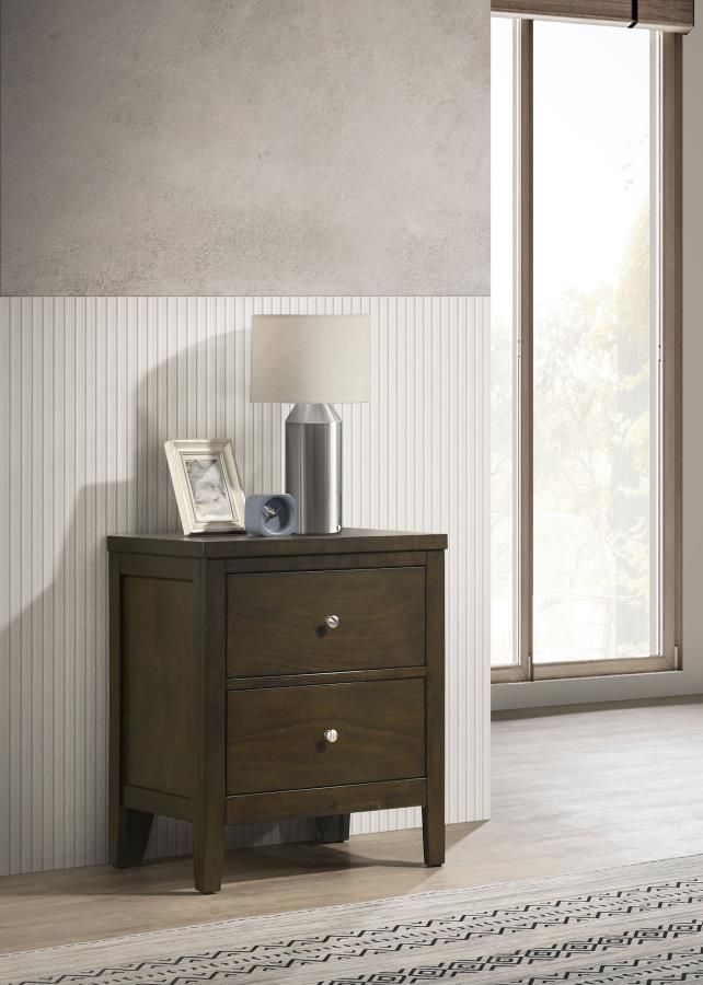 Wilkes 2-drawer Nightstand Bedside Table Dark Cocoa-zoom-