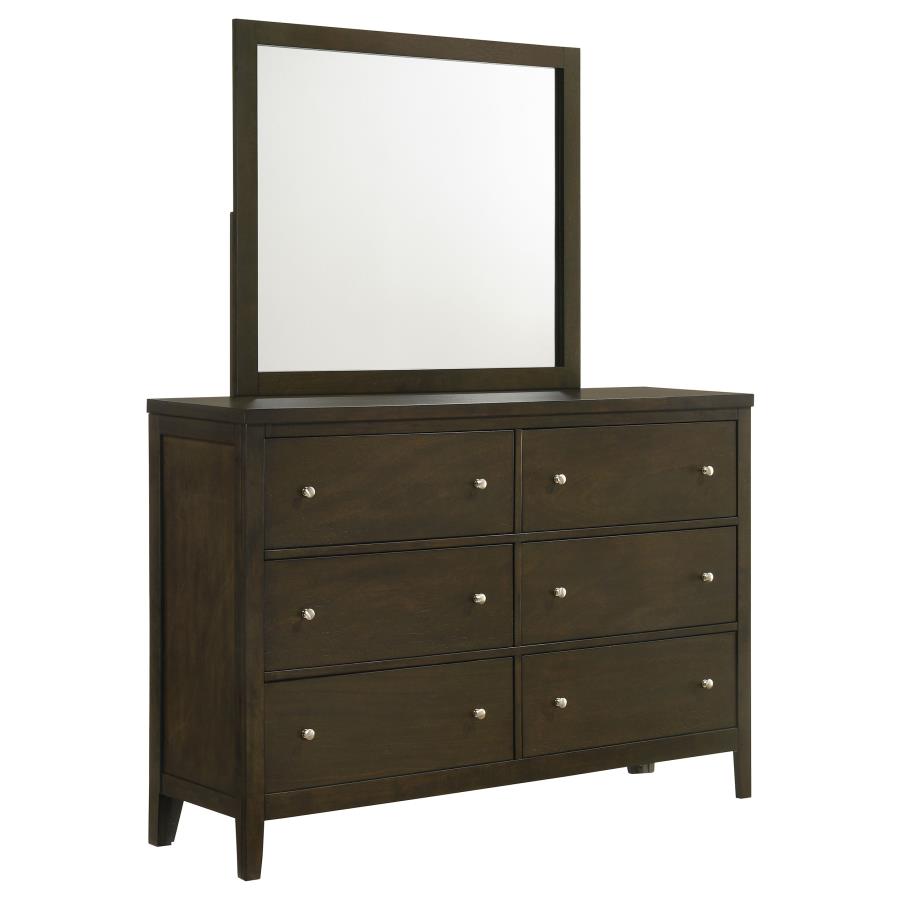 Wilkes 6-drawer Dresser and Mirror Dark Cocoa-1