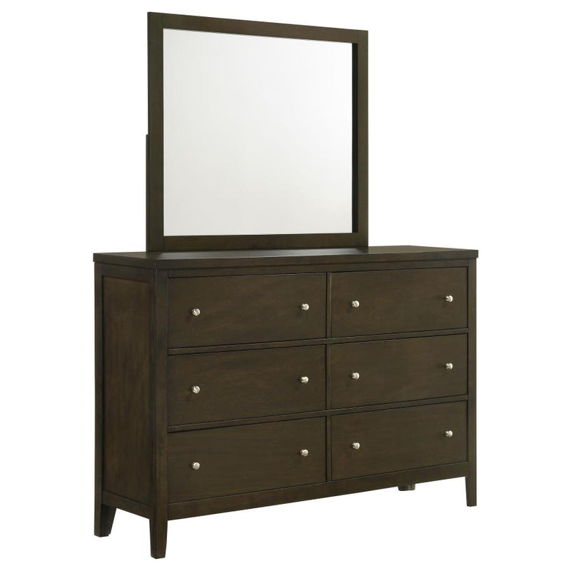 Wilkes 6-drawer Dresser and Mirror Dark Cocoa-zoom-