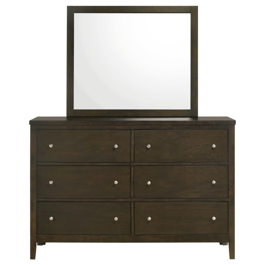 Wilkes 6-drawer Dresser and Mirror Dark Cocoa-zoom-3