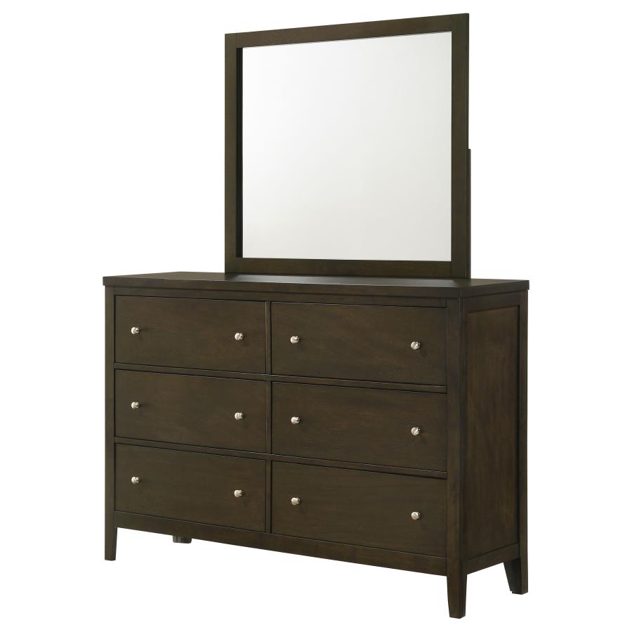 Wilkes 6-drawer Dresser and Mirror Dark Cocoa-zoom-4