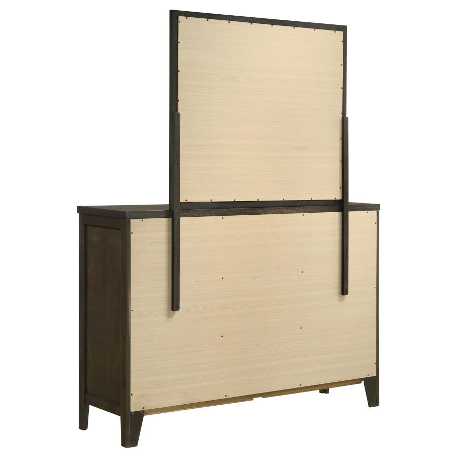 Wilkes 6-drawer Dresser and Mirror Dark Cocoa-6