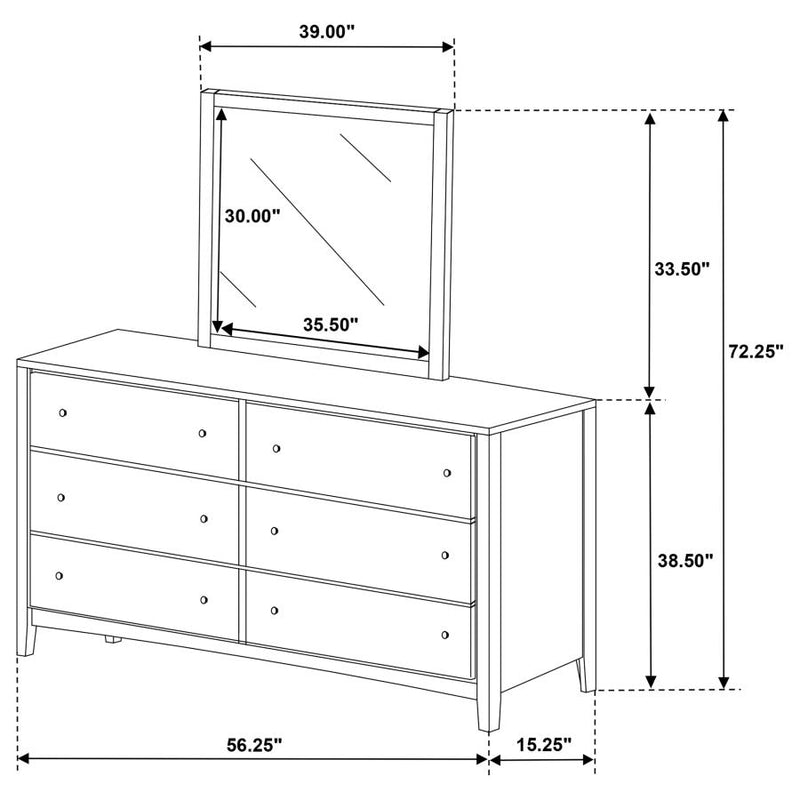 Wilkes 6-drawer Dresser and Mirror Dark Cocoa-zoom-