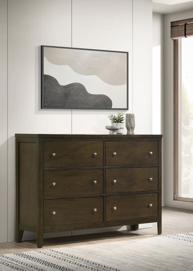 Wilkes 6-drawer Dresser Cabinet Dark Cocoa-zoom-