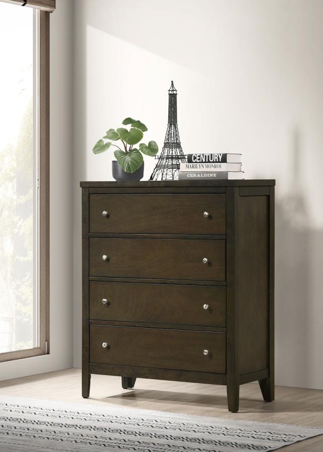 Wilkes 4-drawer Chest of Drawers Dark Cocoa-2