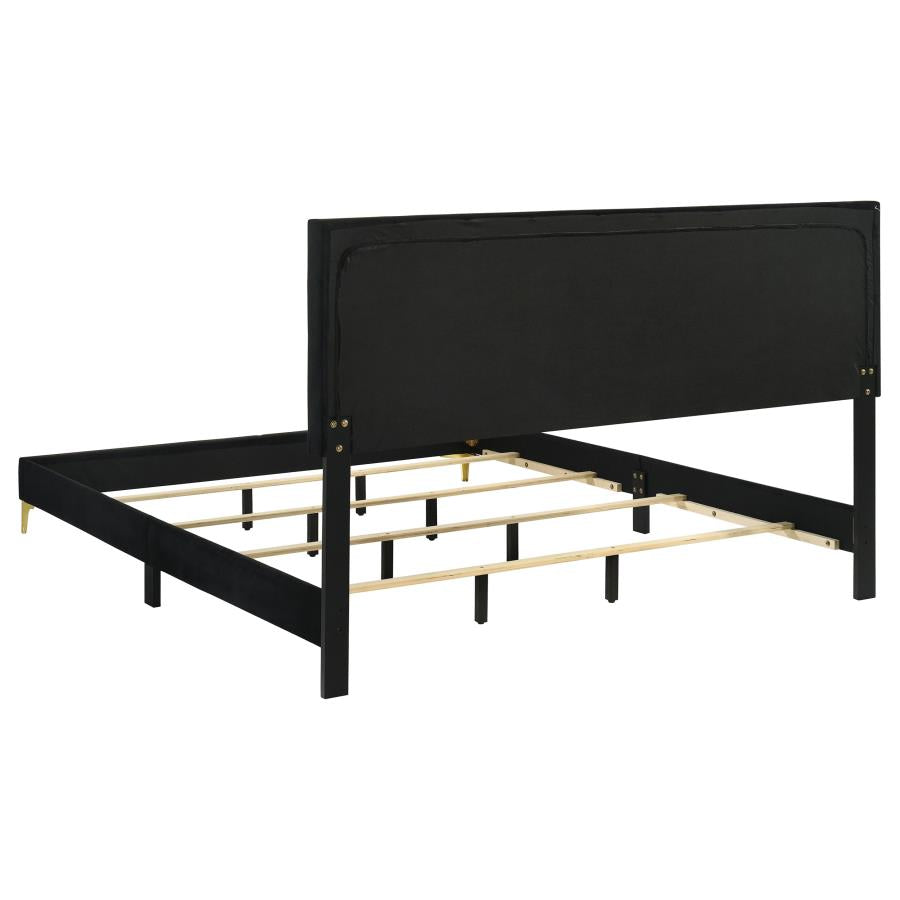 Kendall Upholstered California King Panel Bed Black-zoom-5