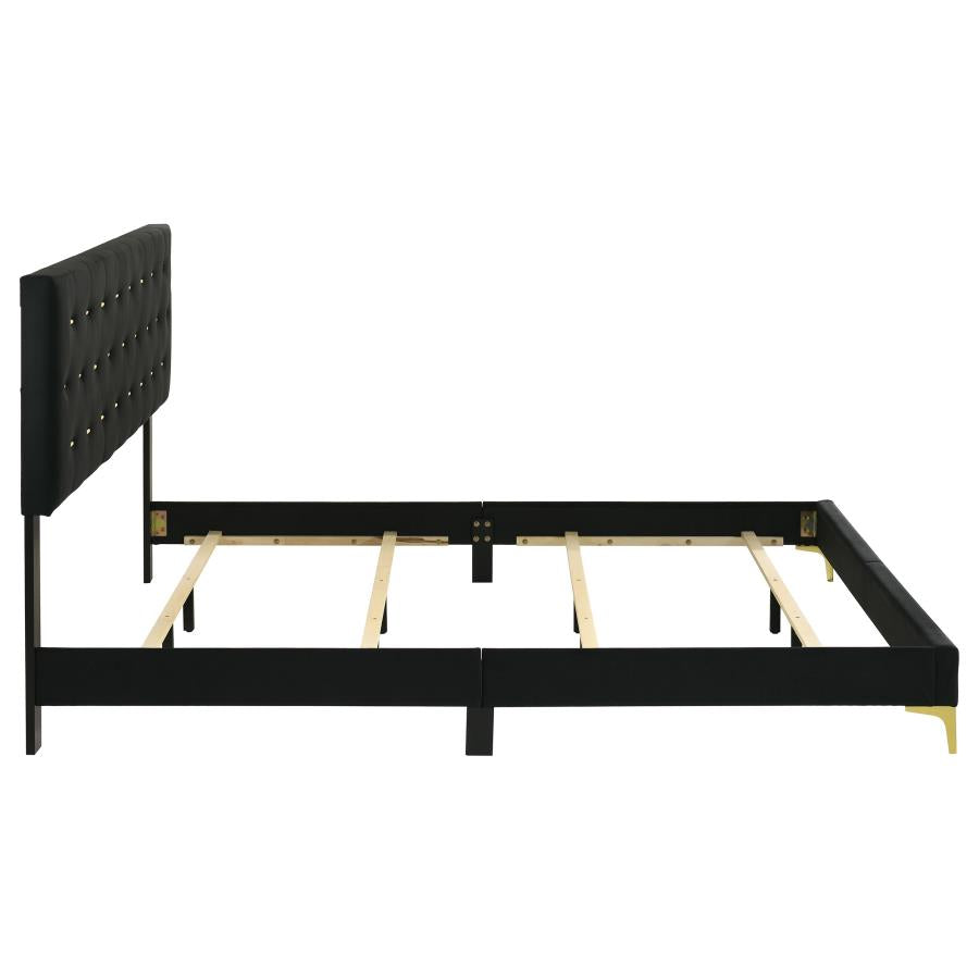 Kendall Upholstered California King Panel Bed Black-zoom-6