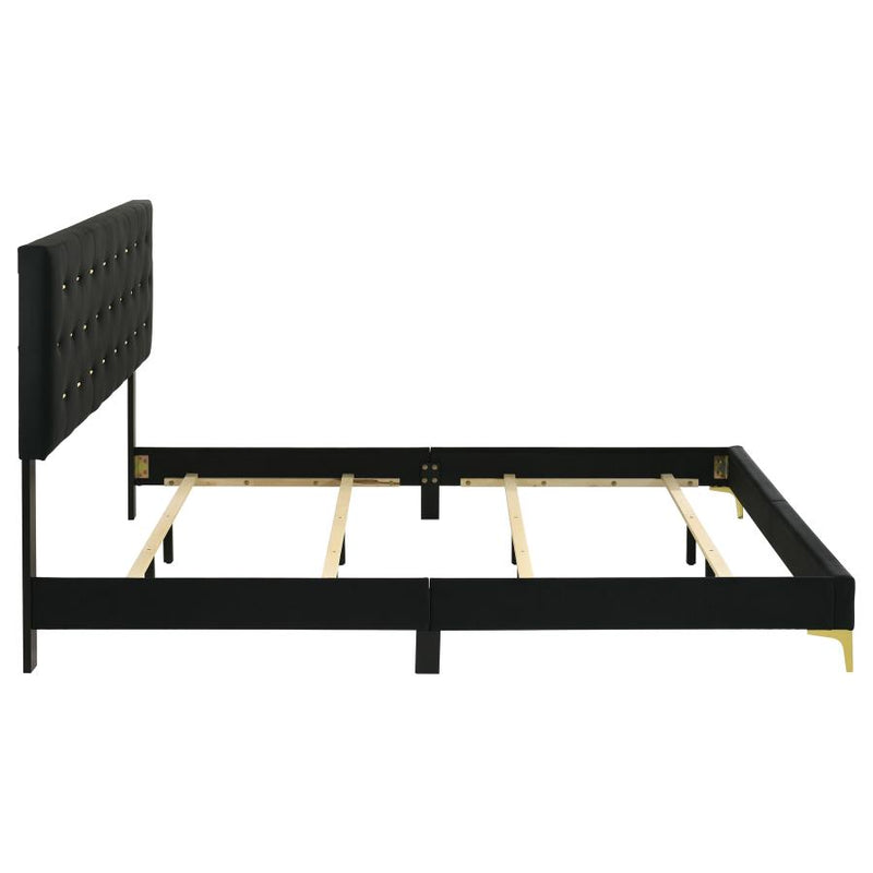 Kendall Upholstered California King Panel Bed Black-zoom-