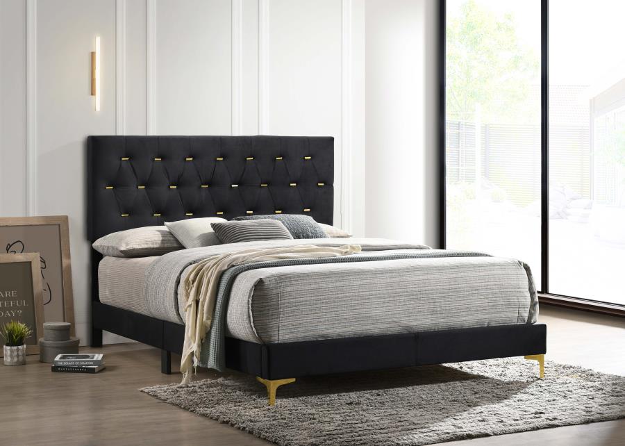 Kendall Upholstered Queen Panel Bed Black-zoom-2