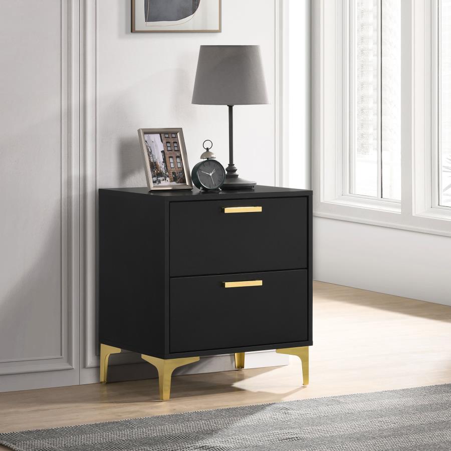 Kendall 2-drawer Nightstand Black-zoom-2