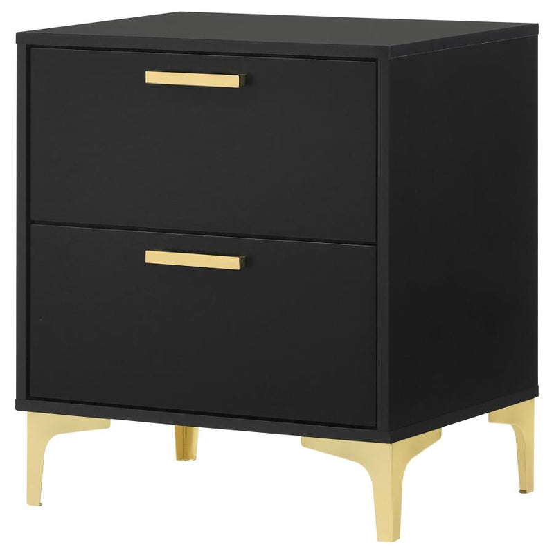Kendall 2-drawer Nightstand Black-zoom-
