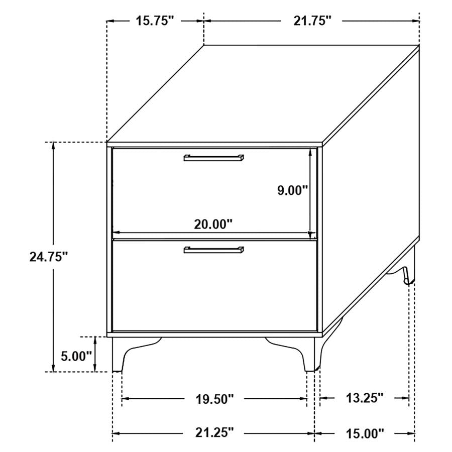 Kendall 2-drawer Nightstand Black-zoom-12