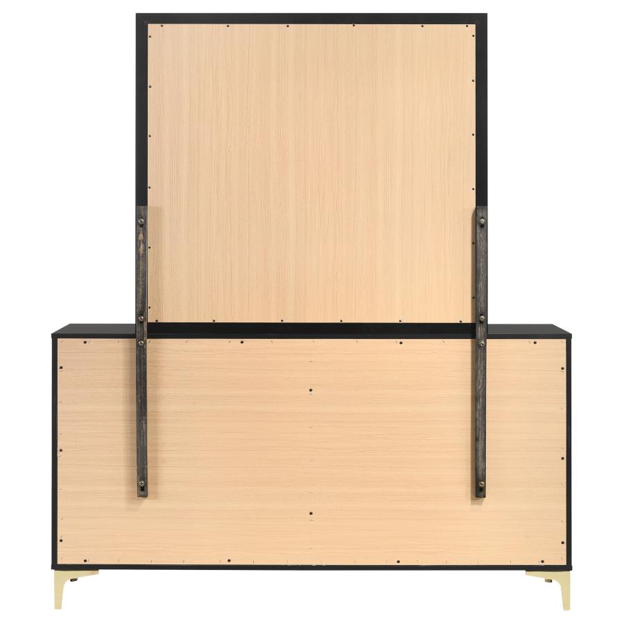 Kendall 6-drawer Dresser with Mirror Black-7