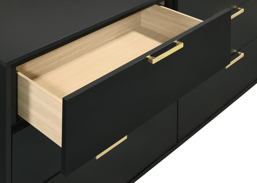 Kendall 6-drawer Dresser with Mirror Black-zoom-10