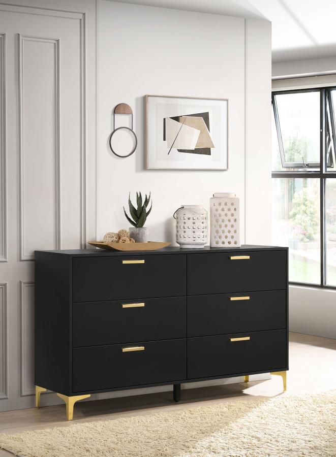 Kendall 6-drawer Dresser Black-zoom-2