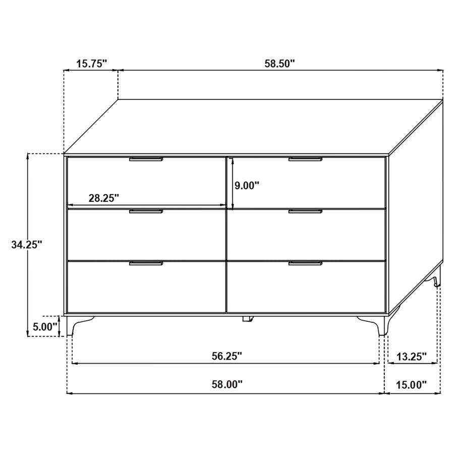 Kendall 6-drawer Dresser Black-zoom-9