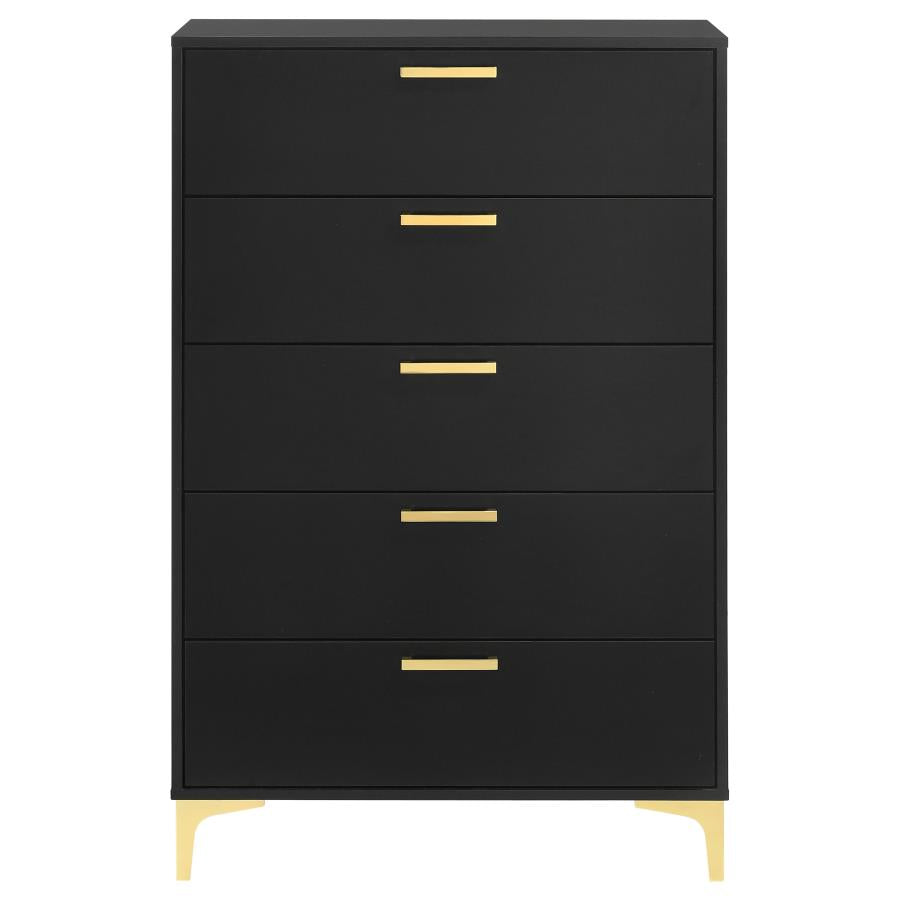 Kendall 5-drawer Bedroom Chest Black-zoom-3