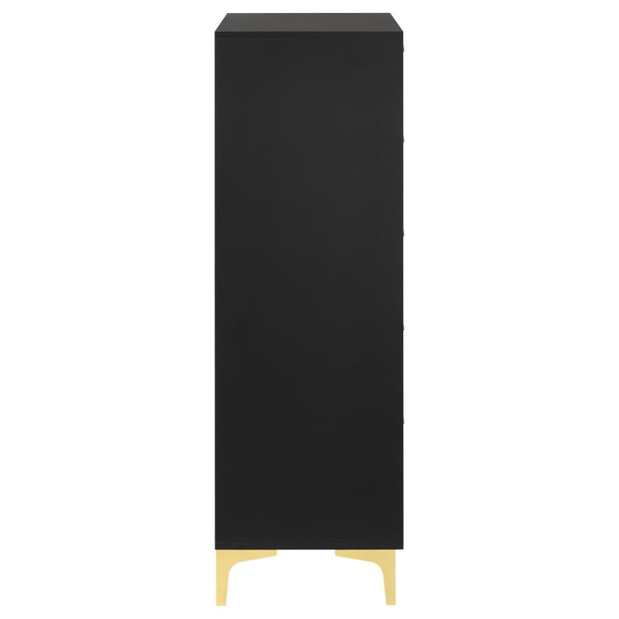 Kendall 5-drawer Bedroom Chest Black-zoom-6