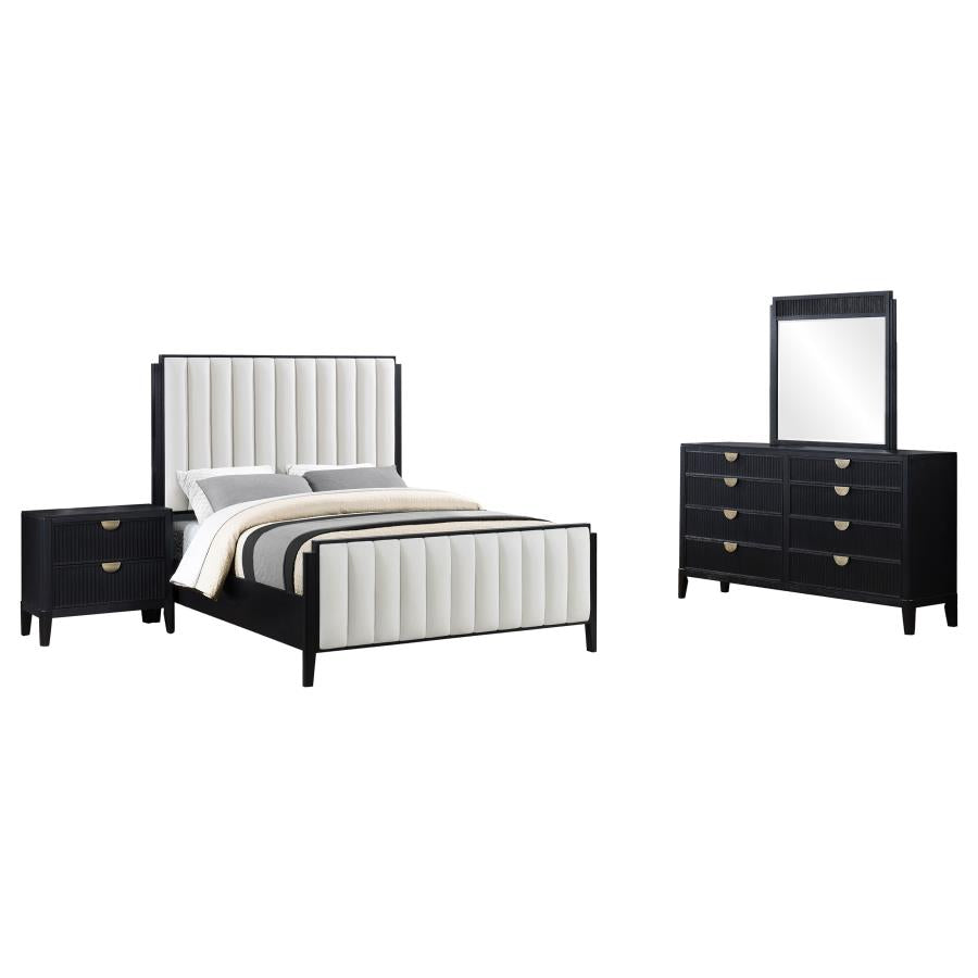 Brookmead 4-piece Upholstered Eastern King Bedroom Set Black-2