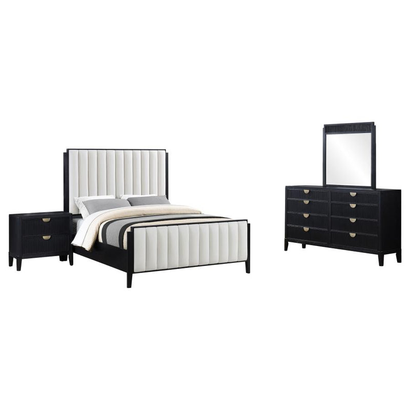 Brookmead 4-piece Upholstered Eastern King Bedroom Set Black-zoom-