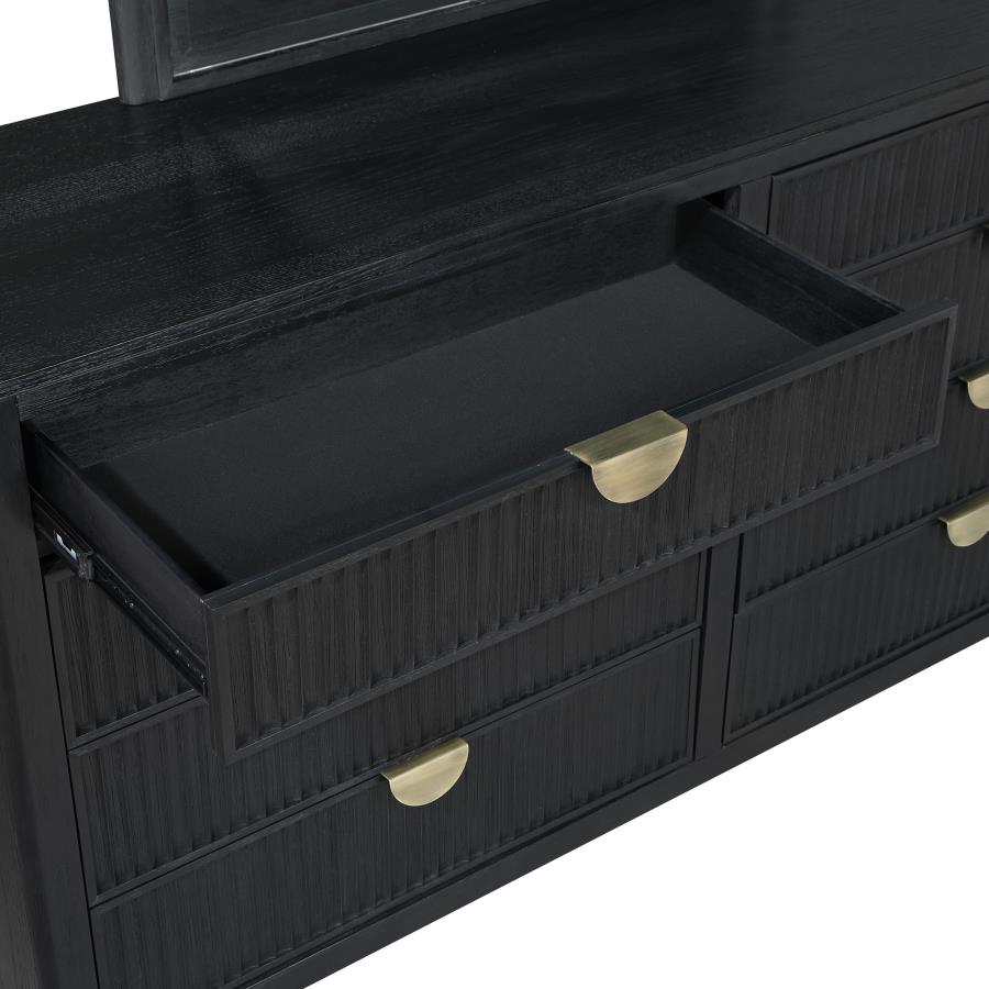 Brookmead 4-piece Upholstered Eastern King Bedroom Set Black-zoom-12