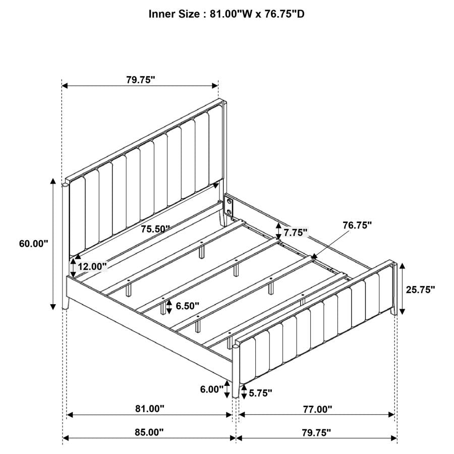 Brookmead 4-piece Upholstered Eastern King Bedroom Set Black-17