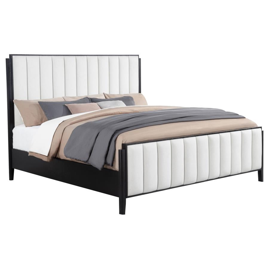 Brookmead 60-inch Upholstered Eastern King Bed Black-zoom-3