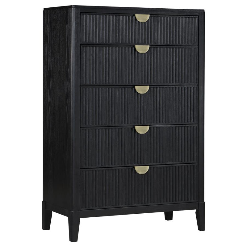 Brookmead 5-piece Upholstered Cal King Bedroom Set Black-zoom-