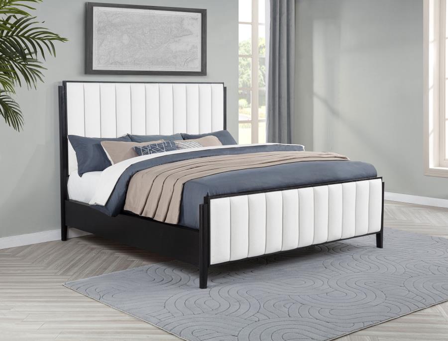 Brookmead 60-inch Upholstered California King Bed Black-2
