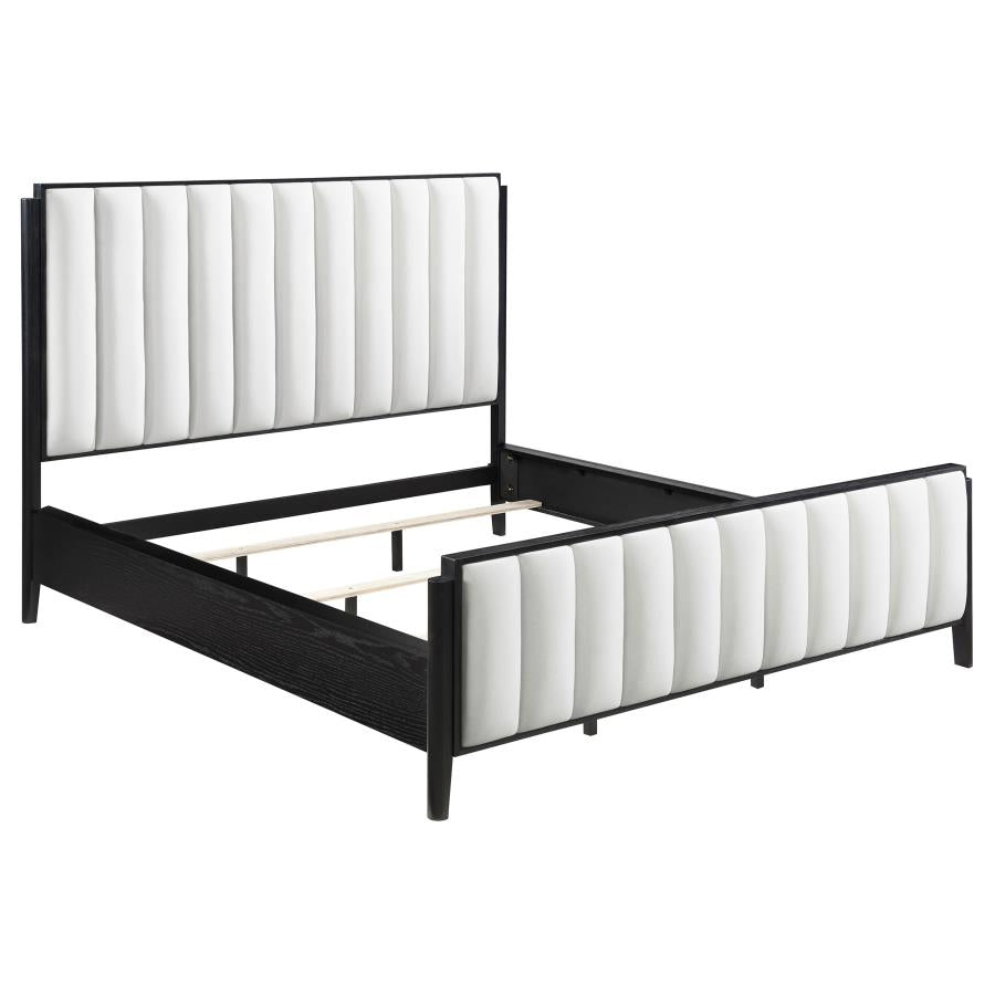 Brookmead 60-inch Upholstered California King Bed Black-1