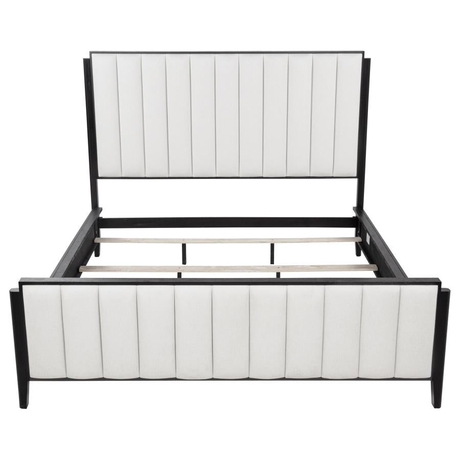 Brookmead 60-inch Upholstered California King Bed Black-zoom-4