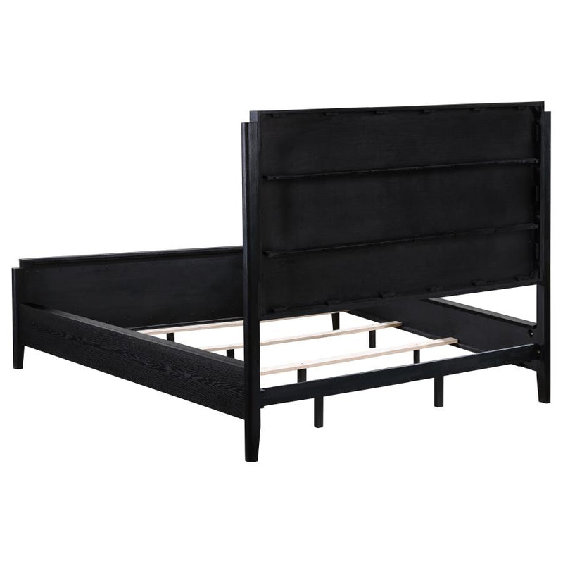 Brookmead 60-inch Upholstered California King Bed Black-zoom-