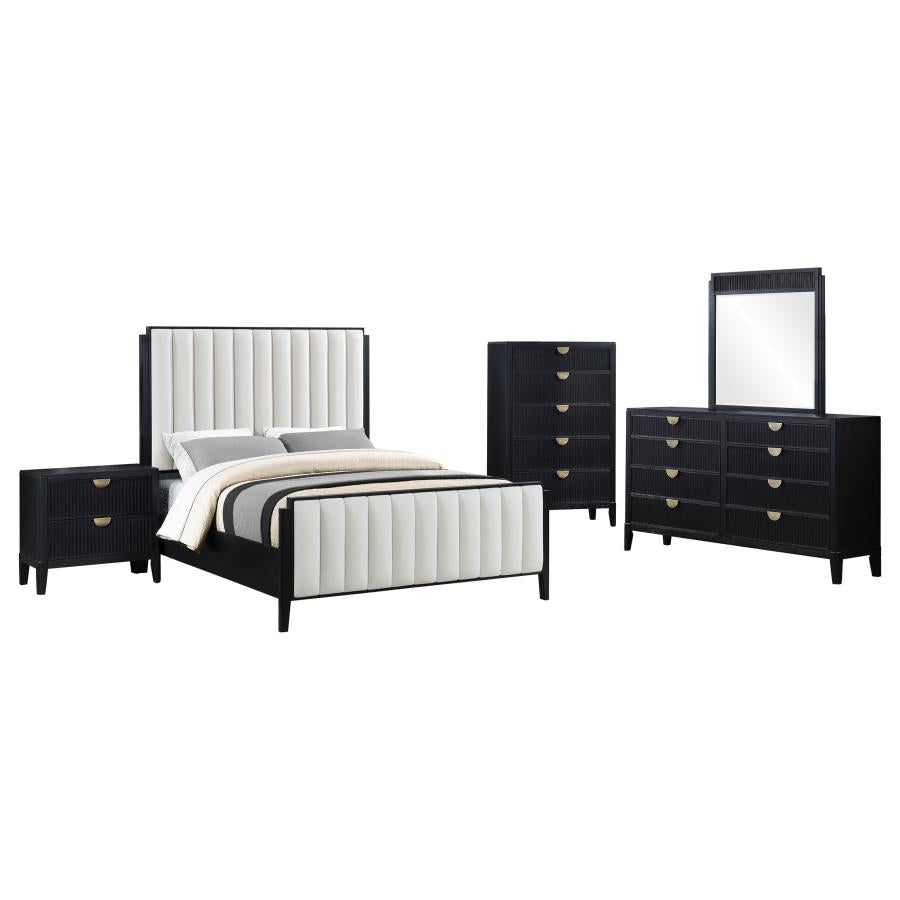 Brookmead 5-piece Upholstered Queen Bedroom Set Black-zoom-2