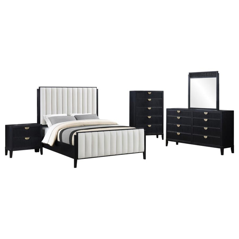 Brookmead 5-piece Upholstered Queen Bedroom Set Black-zoom-