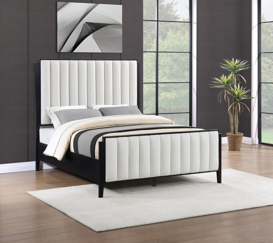 Brookmead 60-inch Upholstered Queen Bed Black-zoom-2