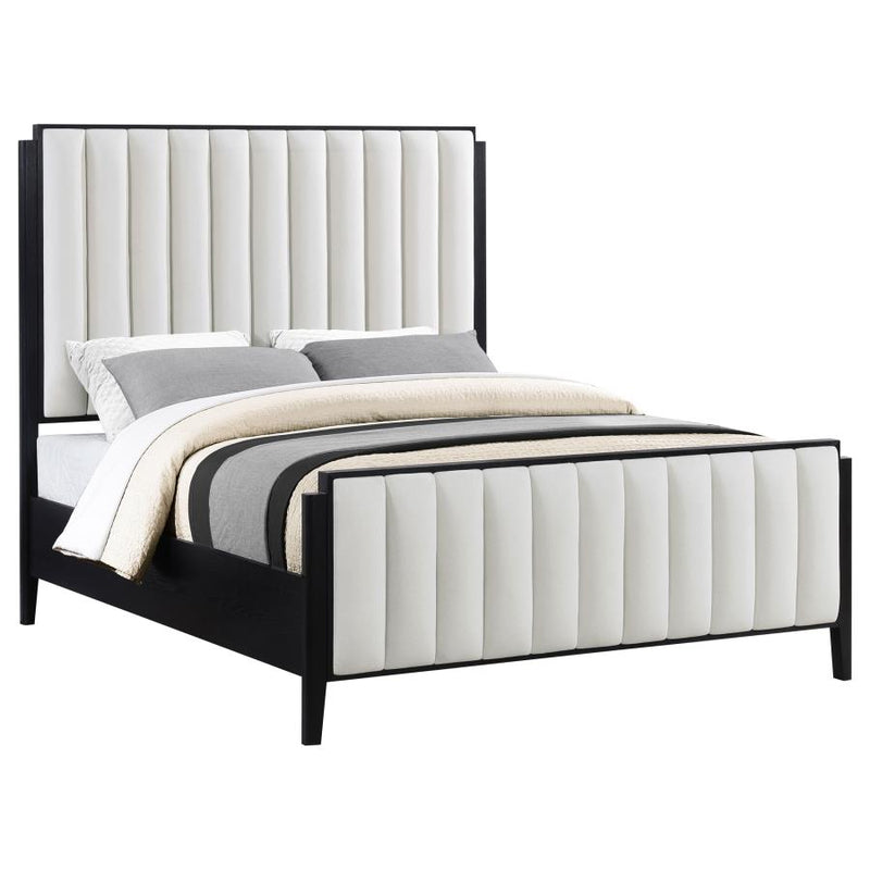 Brookmead 60-inch Upholstered Queen Bed Black-zoom-
