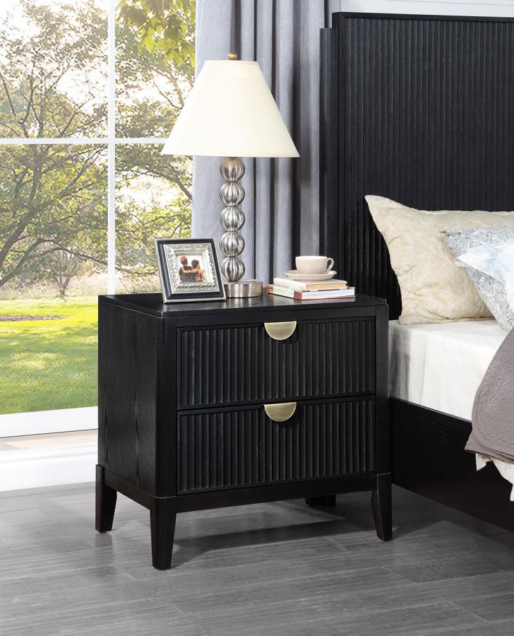 Brookmead 2-drawer Nightstand Black-zoom-