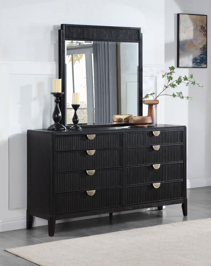 Brookmead 8-drawer Dresser with Mirror Black-2