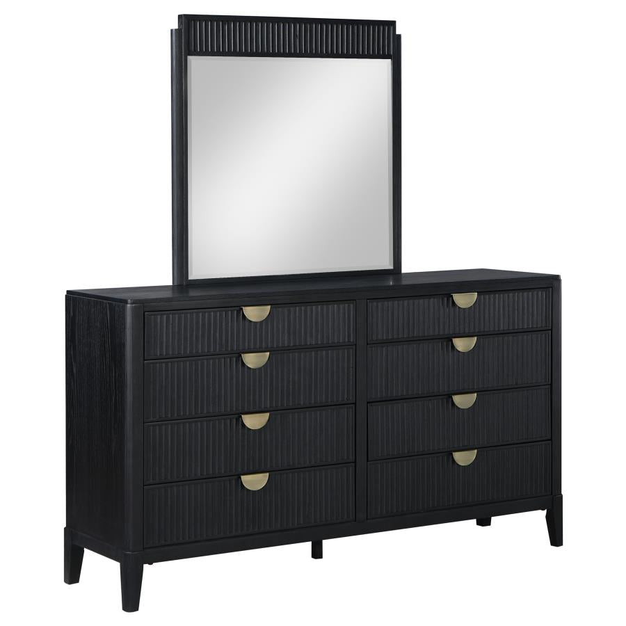 Brookmead 8-drawer Dresser with Mirror Black-1