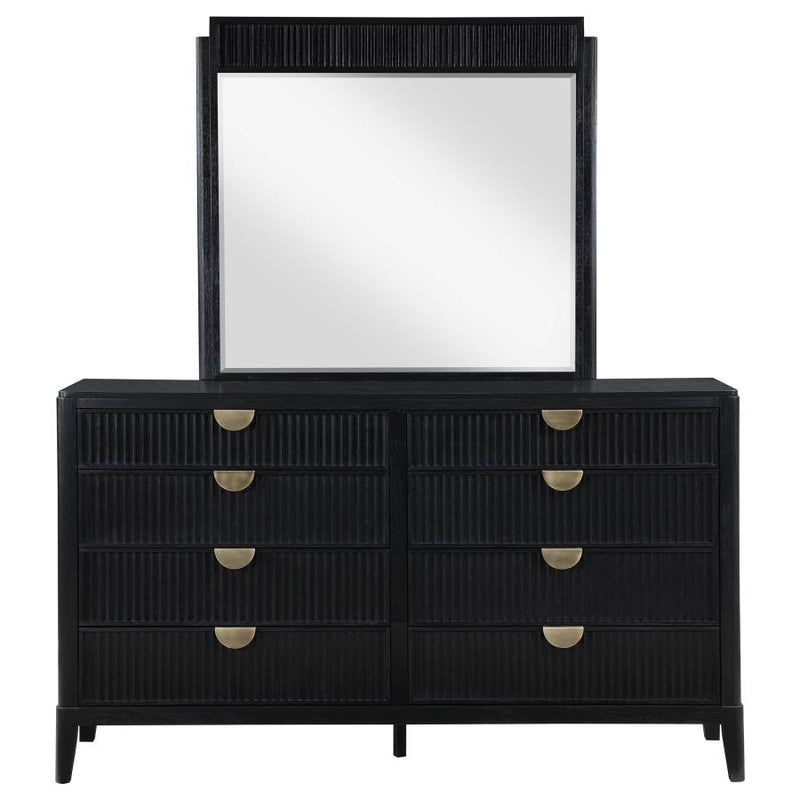 Brookmead 8-drawer Dresser with Mirror Black-zoom-