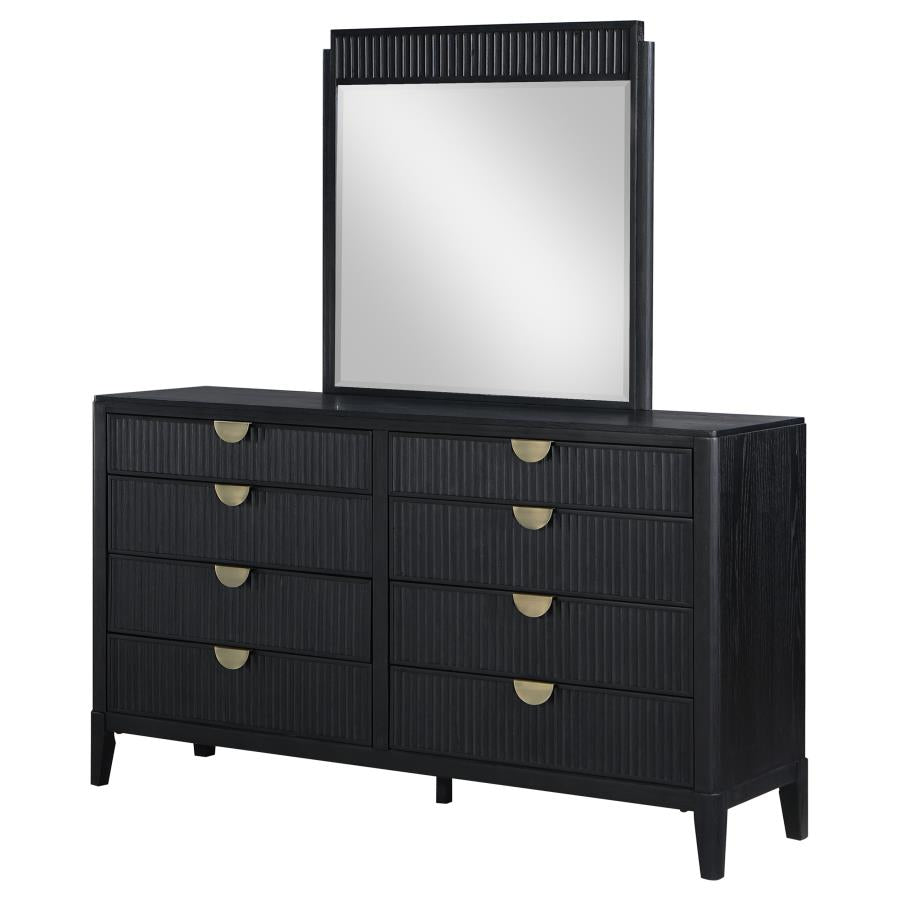 Brookmead 8-drawer Dresser with Mirror Black-zoom-4