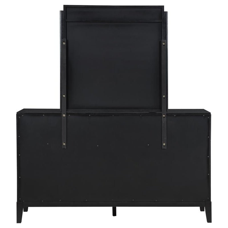 Brookmead 8-drawer Dresser with Mirror Black-zoom-