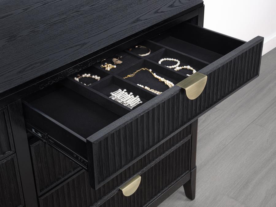 Brookmead 8-drawer Dresser with Mirror Black-10