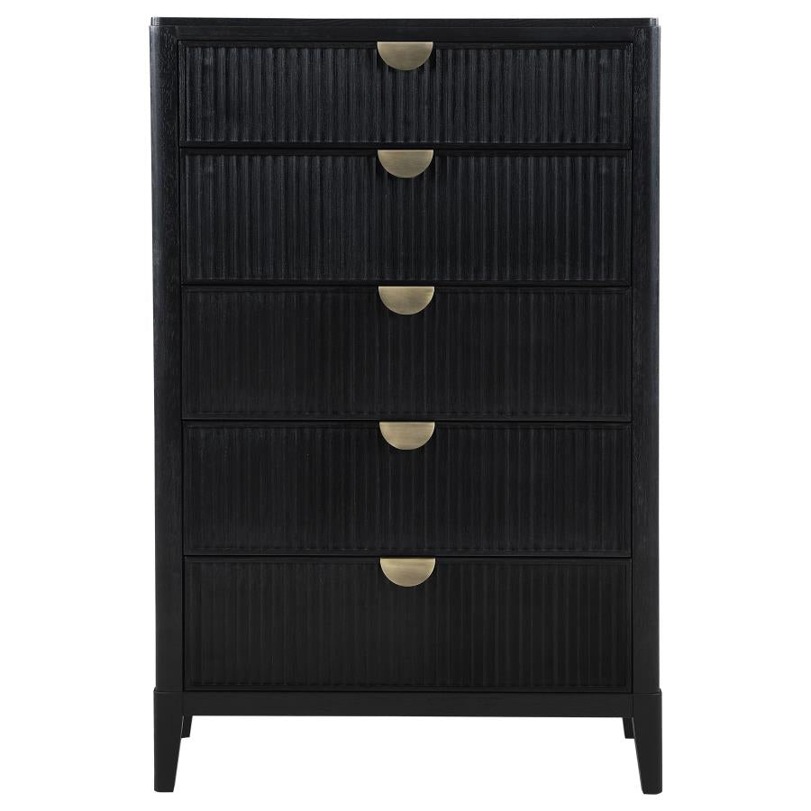 Brookmead 5-drawer Bedroom Chest Black-zoom-3