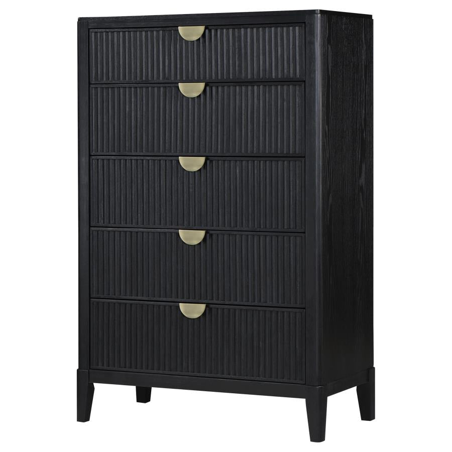 Brookmead 5-drawer Bedroom Chest Black-zoom-4